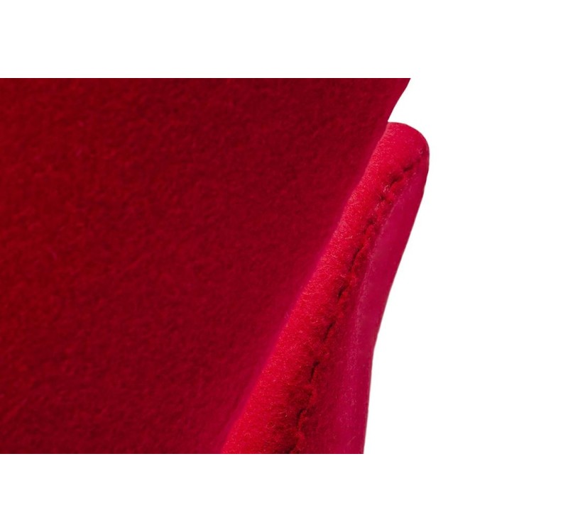 Fotel SWAN WOOL PREMIUM czerwony -  wełna, podstawa stal