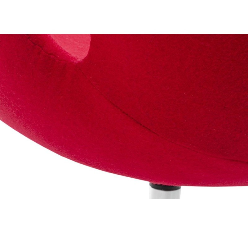 Fotel SWAN WOOL PREMIUM czerwony -  wełna, podstawa stal