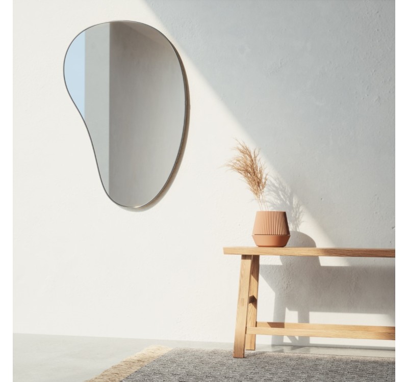 UMBRA lustro ścienne HUBBA 86 cm metaliczno / tytanowe