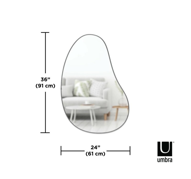 UMBRA lustro ścienne HUBBA 86 cm metaliczno / tytanowe