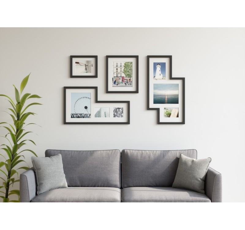 UMBRA zestaw 4 ramek do zdjęć MINGLE czarne