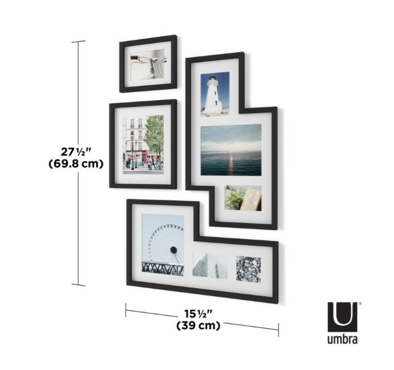 UMBRA zestaw 4 ramek do zdjęć MINGLE czarne