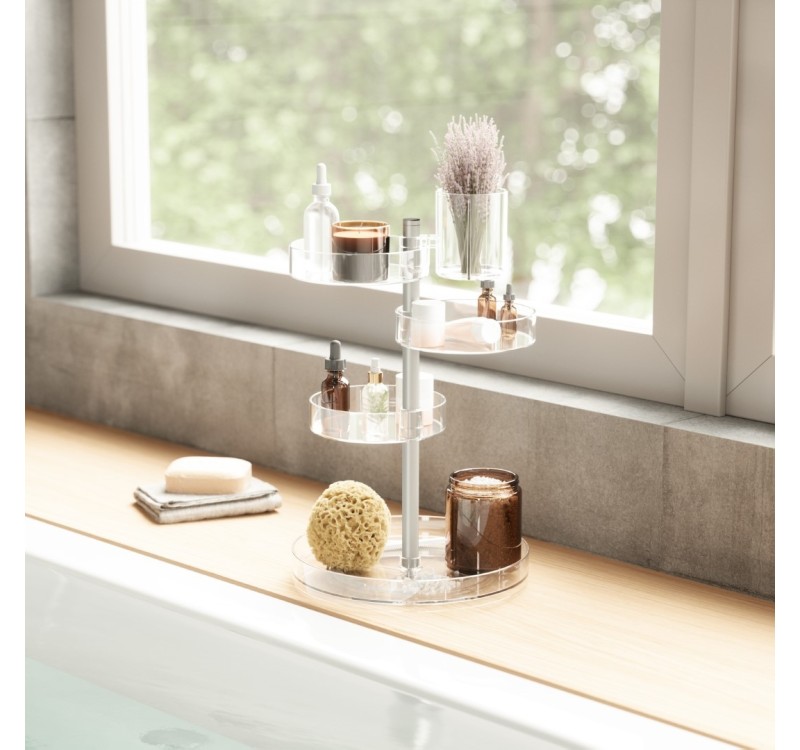 UMBRA organizer kosmetyczny PIROUETTE przezroczysty / niklowany