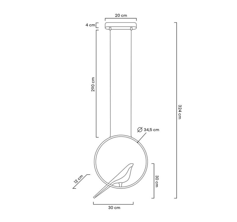 MOOSEE lampa wisząca BIRD złota