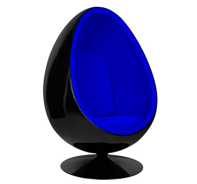 Fotel OVALIA BLACK niebieski