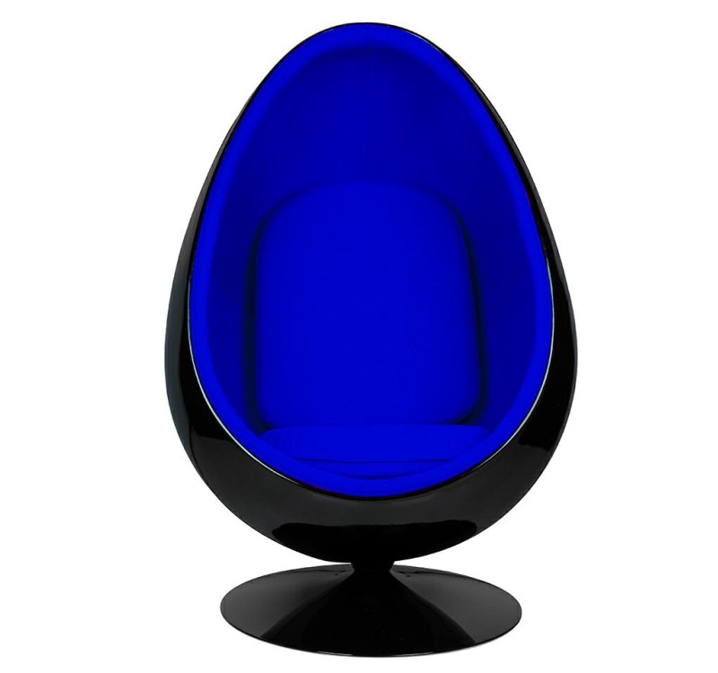 Fotel OVALIA BLACK niebieski