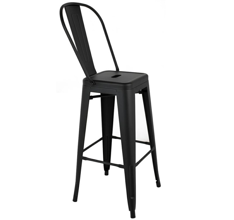 Krzesło barowe TOWER BIG BACK 66 (Paris) czarne