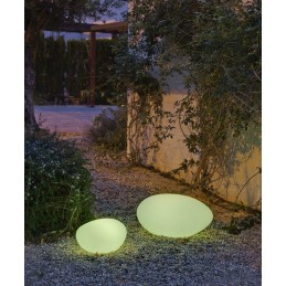 NEW GARDEN lampa ogrodowa PETRA 60 SOLAR & BATTERY biała