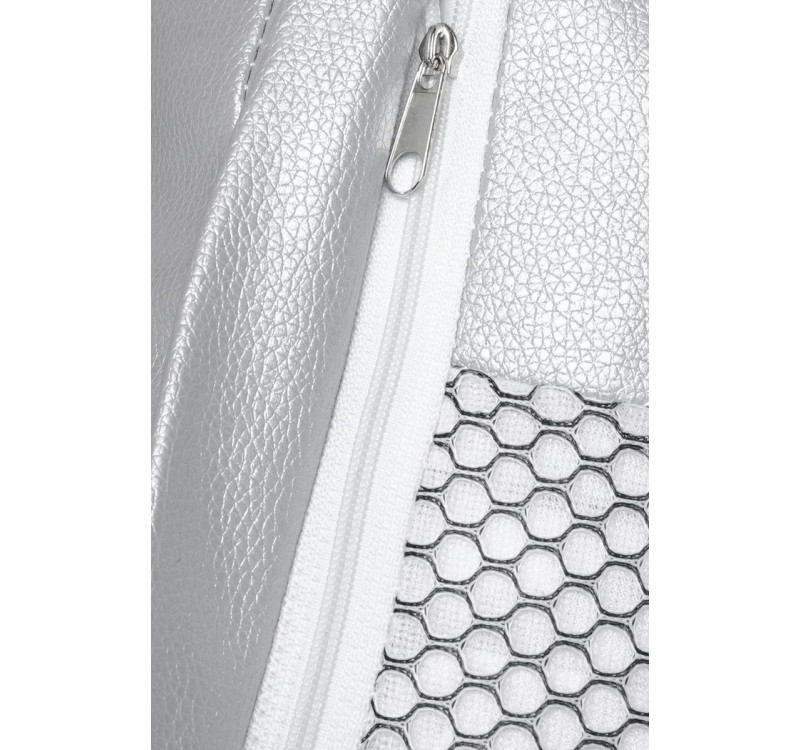 Fotel BUBBLE STAND poduszka srebrna - podstawa chrom, korpus akryl, poduszka ekoskóra