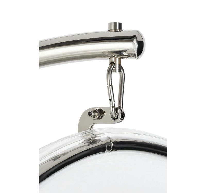 Fotel BUBBLE STAND poduszka srebrna - podstawa chrom, korpus akryl, poduszka ekoskóra