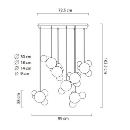 MOOSEE lampa wisząca CAPRI LINE 7 złota