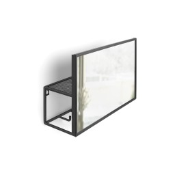UMBRA organizer ścienny z lustrem CUBIKO czarny