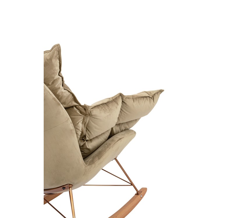 Fotel bujany SWING VELVET khaki