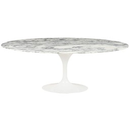 Stół TULIP ELLIPSE MARBLE ARABESCATO 200  biały - marmur, metal