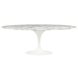 Stół TULIP ELLIPSE MARBLE ARABESCATO 200  biały - marmur, metal