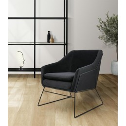 Fotel EMMA VELVET czarny welur - podstawa czarna