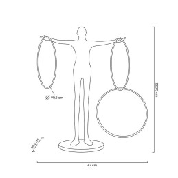 MOOSEE lampa podłogowa HUMAN CIRCULO      włókno szklane
