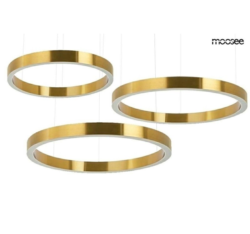 MOOSEE lampa wisząca RING 80 + 80 + 100   złota na jednej podsufitce