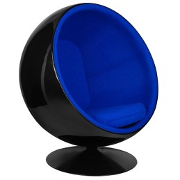 Fotel BALL BLACK niebieski - włókno       szklane, metal