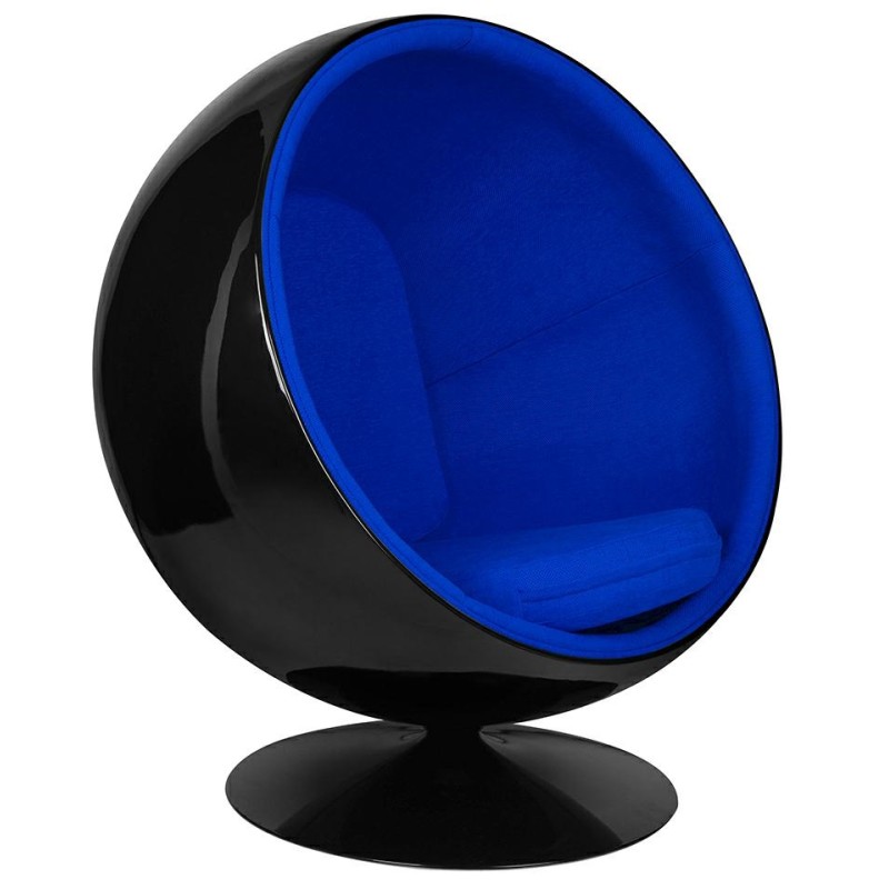 Fotel BALL BLACK niebieski - włókno       szklane, metal