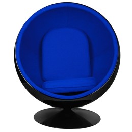 Fotel BALL BLACK niebieski - włókno       szklane, metal