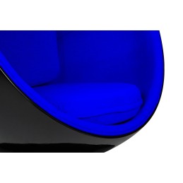 Fotel BALL BLACK niebieski - włókno       szklane, metal