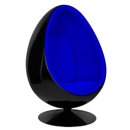 Fotel OVALIA BLACK niebieski - włókno     szklane, metal