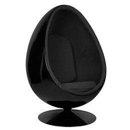 Fotel OVALIA BLACK czarny - włókno        szklane, metal