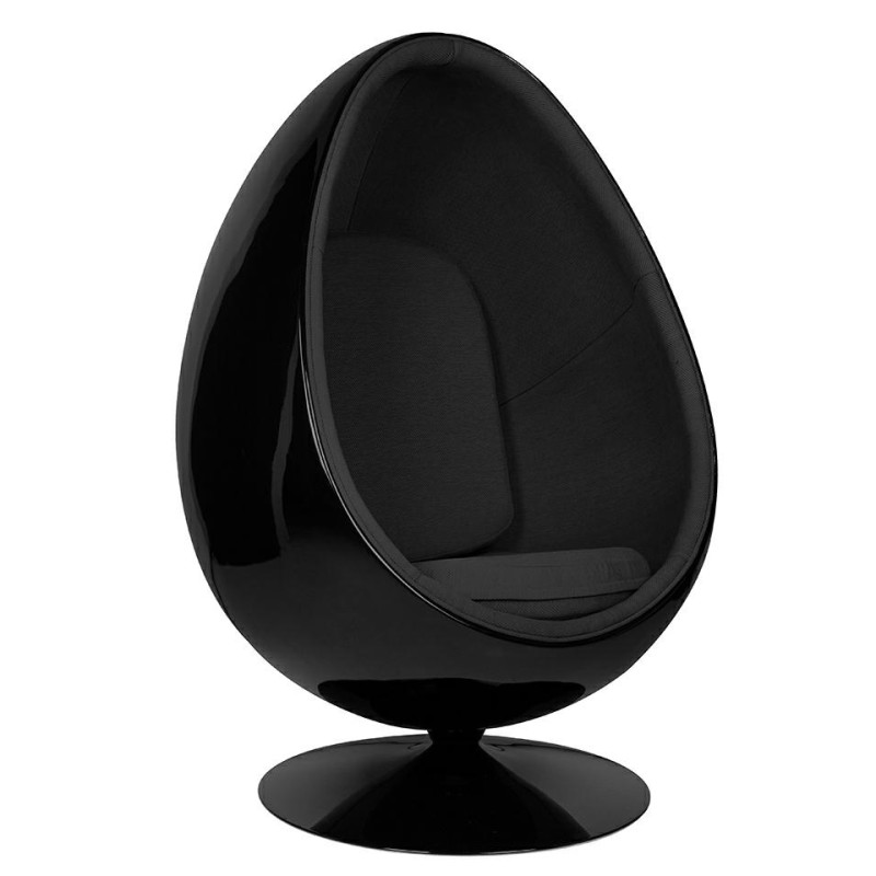 Fotel OVALIA BLACK czarny - włókno        szklane, metal
