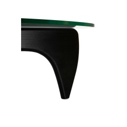 Stolik STABLE BLACK - szkło, podstawa     drewniana czarny jesion.