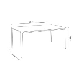 Stół SLIM 180x90 biały, czarny -          ceramiczny marmur, aluminium