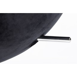 Fotel EGG SZEROKI VELVET czarny.50 - welur, podstawa stal