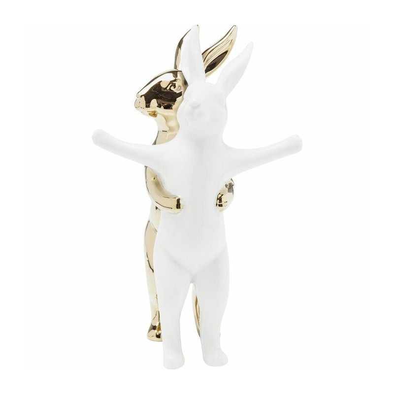 KARE figurka dekoracyjna HUGGING RABBITS biało-złota