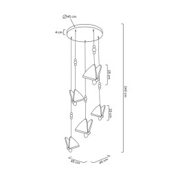 MOOSEE lampa wisząca BUTTERFLY DISC 5     złota