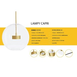 MOOSEE lampa wisząca CAPRI 6 złota