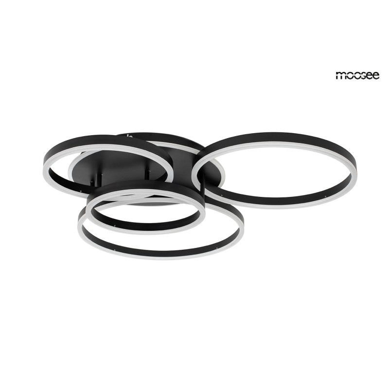 MOOSEE lampa sufitowa / plafon RINGS 5    czarna
