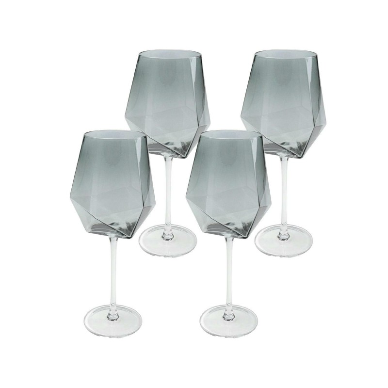 KARE komplet 4 kieliszków do wina         DIAMOND SMOKE 660 ml