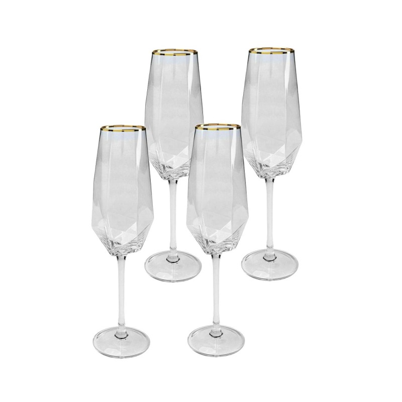 KARE komplet 4 kieliszków do szampana     DIAMOND RIM 360 ml