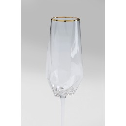 KARE komplet 4 kieliszków do szampana     DIAMOND RIM 360 ml