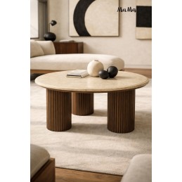MaMaison stolik kawowy RAGNO 68 marmur    / drewno