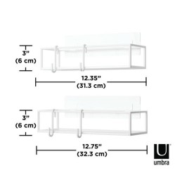 UMBRA zestaw 2 półek prysznicowych        CUBIKO biały