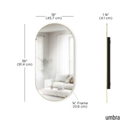 UMBRA lustro ścienne HUBBA 36 x 18 cm     mosiądz