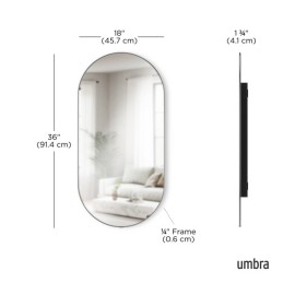 UMBRA lustro ścienne HUBBA 36 x 18 cm     tytan