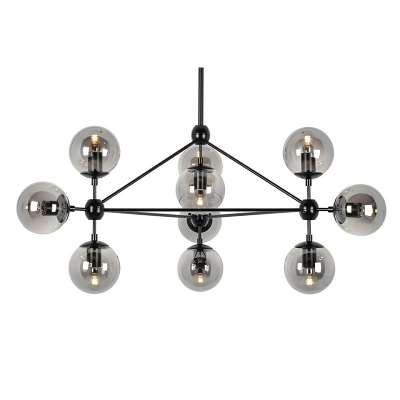 MOOSEE lampa wisząca PLANETARIO 10        czarna - klosze dymione