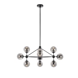 MOOSEE lampa wisząca PLANETARIO 10        czarna - klosze dymione