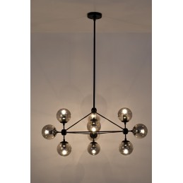 MOOSEE lampa wisząca PLANETARIO 10        czarna - klosze dymione