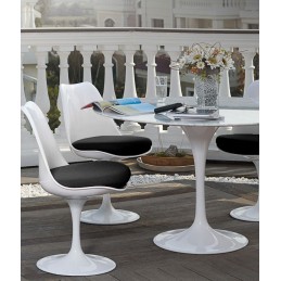 Stół TULIP MARBLE 100 CARRARA biały -     marmur, metal
