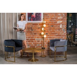 Fotel CHLOE VELVET ciemny szary - metal,  welur