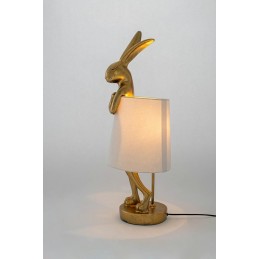 KARE lampa stołowa RABBIT 50 cm złota / biała
