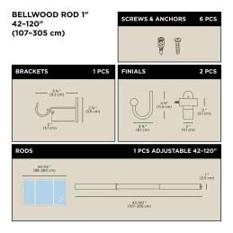 UMBRA karnisz BELLWOOD 107 - 305 cm       czarny